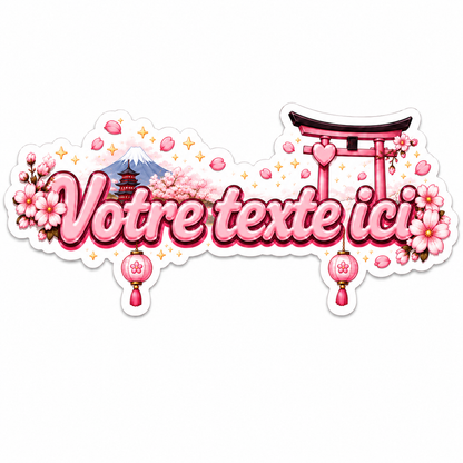 Sticker prénom personnalisable Sakura Torii 🌸⛩️✨