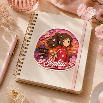 Sticker prénom personnalisé Le voyage de Chihiro