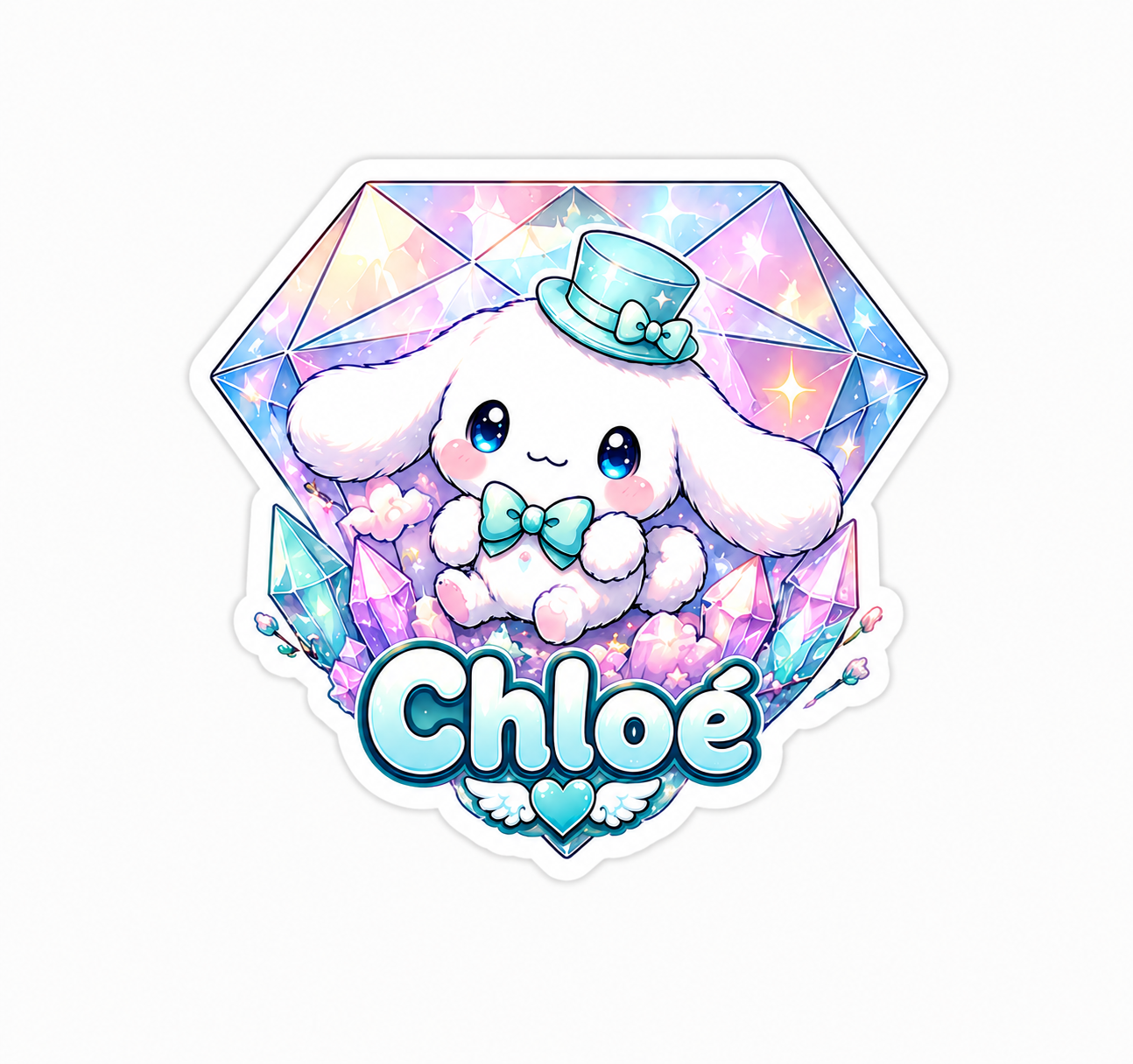 Sticker prénom personnalisable Cinnamoroll 🐾✨