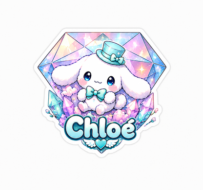 Sticker prénom personnalisable Cinnamoroll 🐾✨