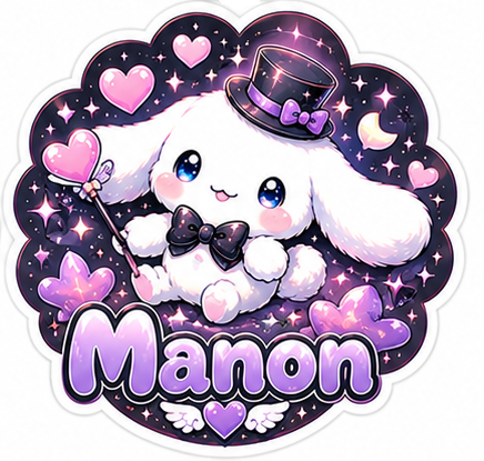 Sticker prénom personnalisable Cinnamoroll 🐾✨