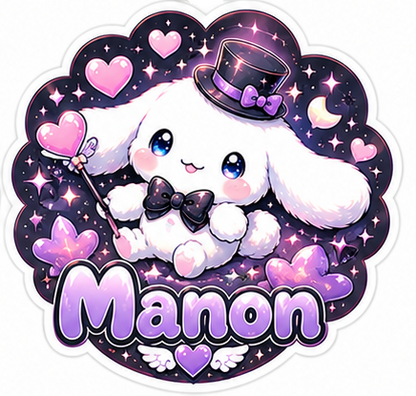 Sticker prénom personnalisable Cinnamoroll 🐾✨