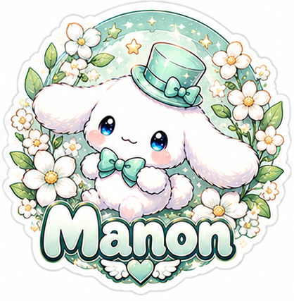 Sticker prénom personnalisable Cinnamoroll 🐾✨