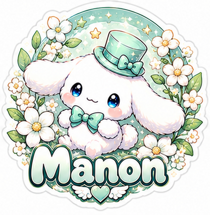 Sticker prénom personnalisable Cinnamoroll 🐾✨