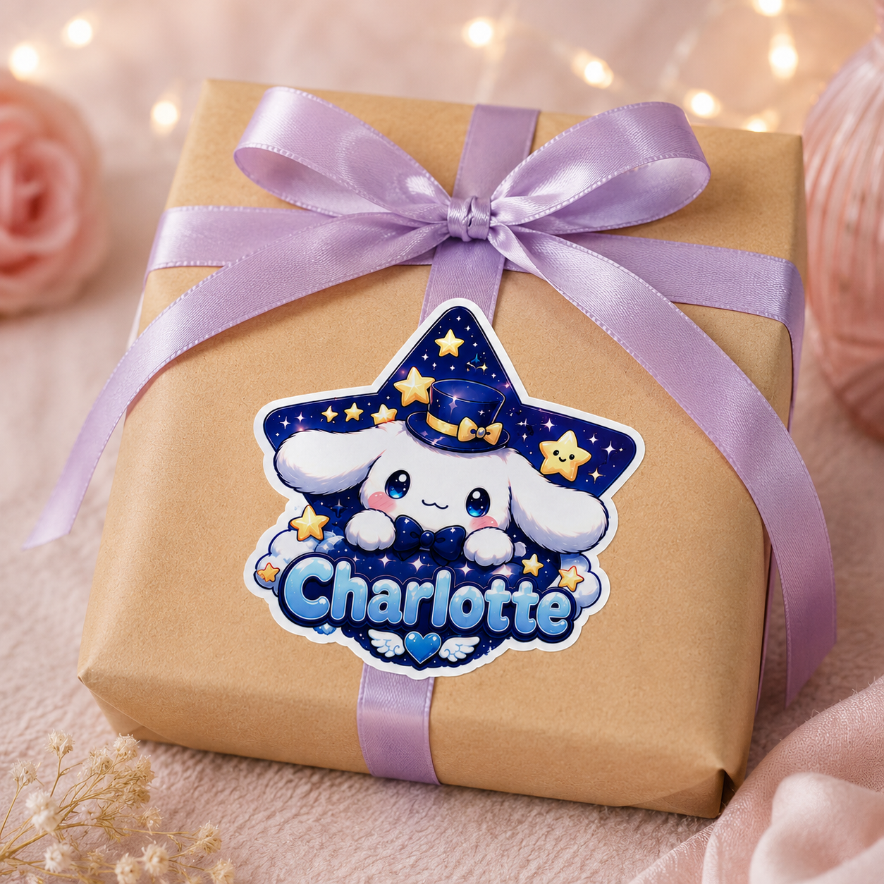 Sticker prénom personnalisable Cinnamoroll 🐾✨