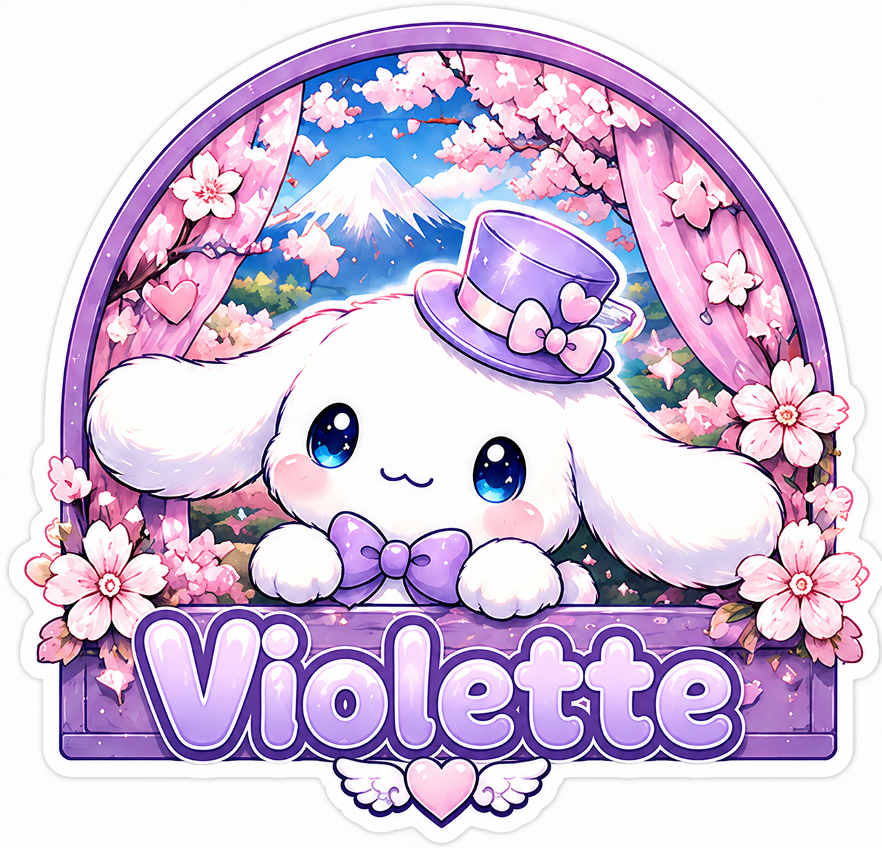 Sticker prénom personnalisable Cinnamoroll 🐾✨