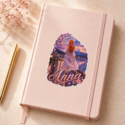 Sticker prénom personnalisable romantique Sakura Fuji 🌸🗻✨