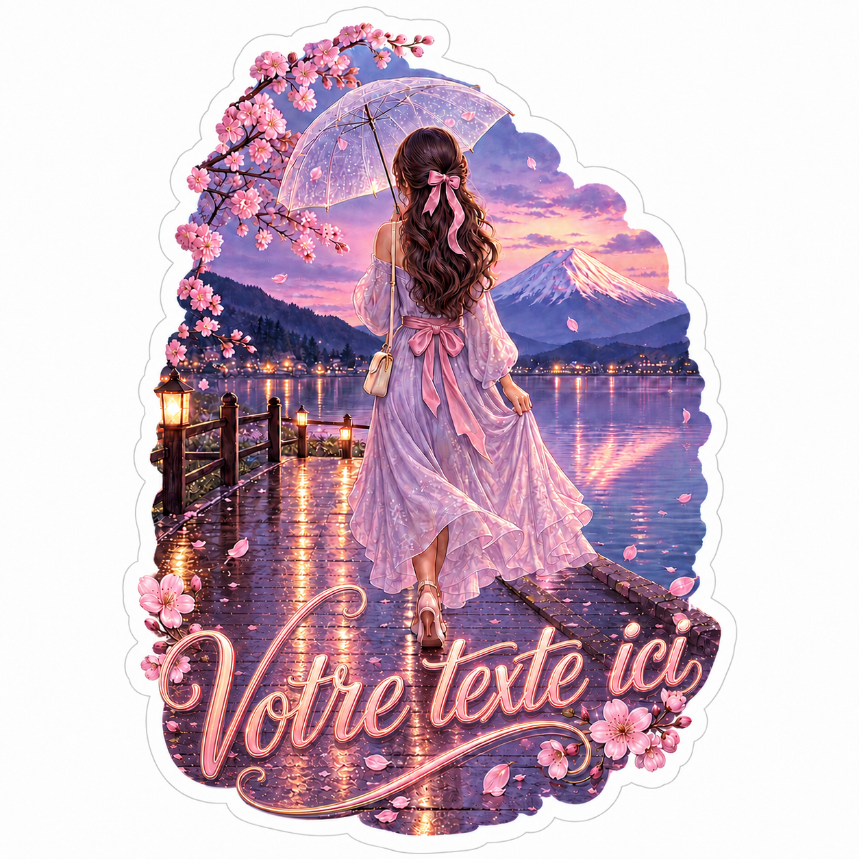 Sticker prénom personnalisable romantique Sakura Fuji 🌸🗻✨