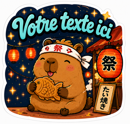 Sticker texte personnalisable Capybara Matsuri 🍎🌟✨