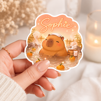 Sticker prénom personnalisable Capybara 🦛✨