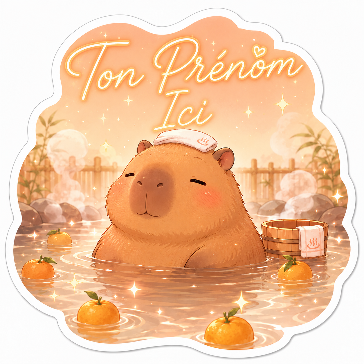 Sticker prénom personnalisable Capybara 🦛✨