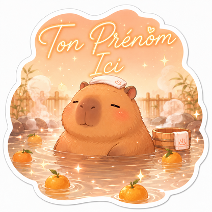 Sticker prénom personnalisable Capybara 🦛✨