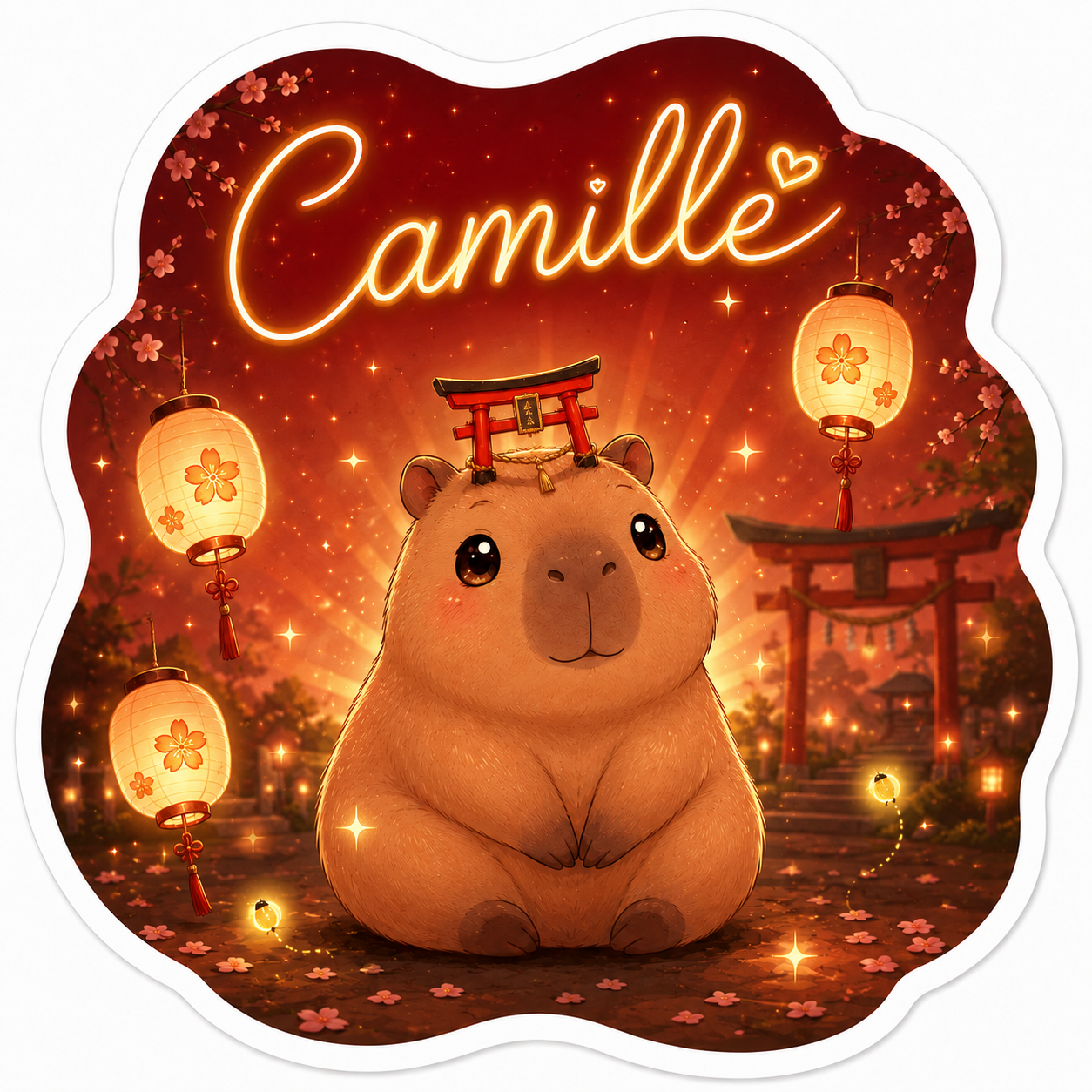 Sticker prénom personnalisable Capybara 🦛✨