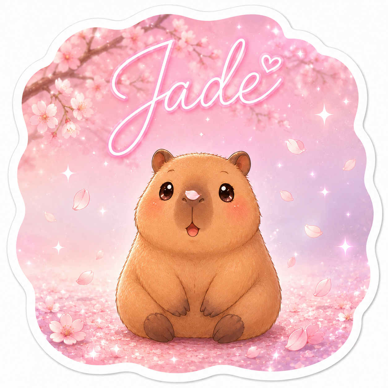 Sticker prénom personnalisable Capybara 🦛✨