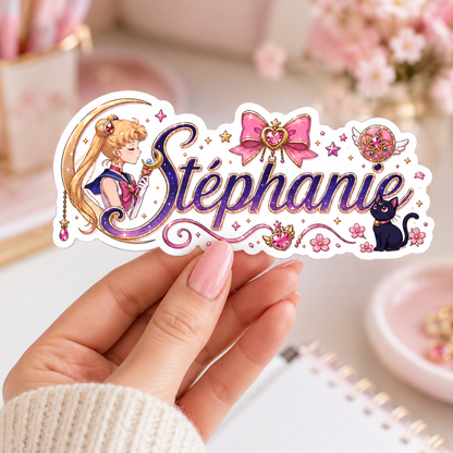 Sticker prénom personnalisable Sailor Moon 🌙💜✨