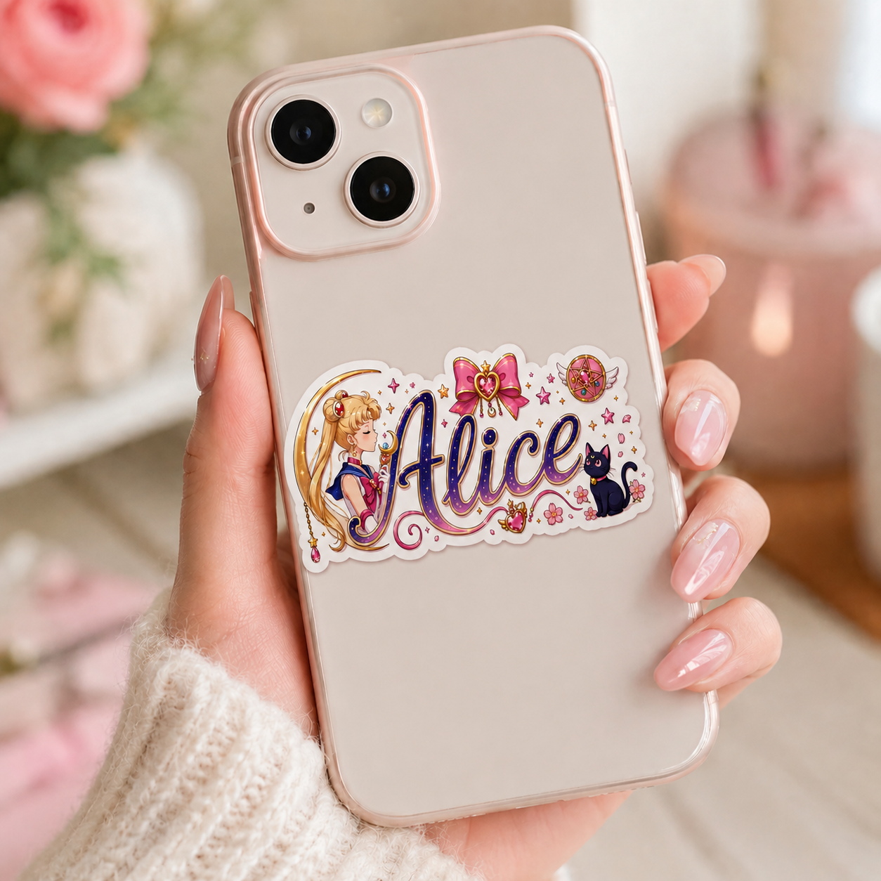 Sticker prénom personnalisable Sailor Moon 🌙💜✨