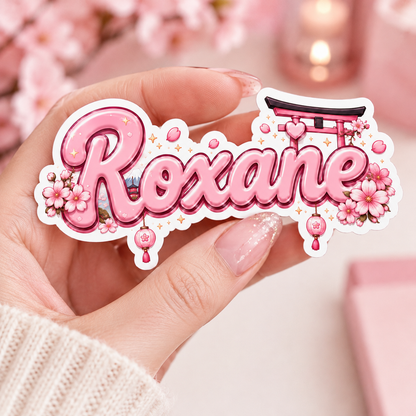 Sticker prénom personnalisable Sakura Torii 🌸⛩️✨