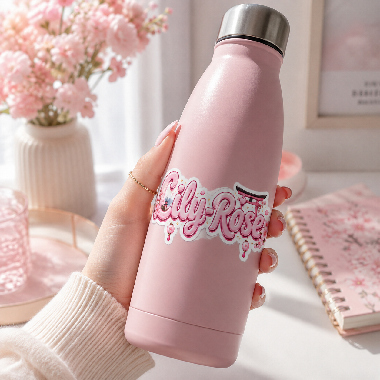 Sticker prénom personnalisable Sakura Torii 🌸⛩️✨