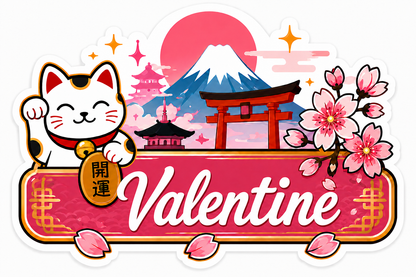 Sticker prénom personnalisé thème Japon
