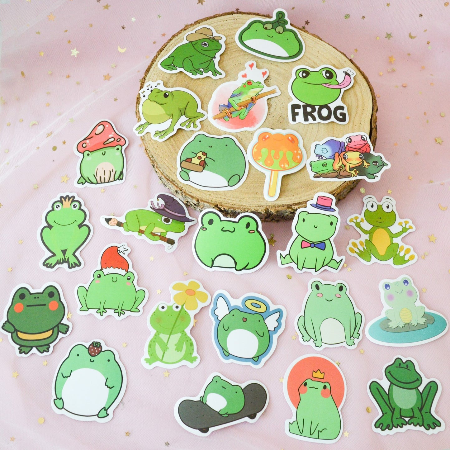 Lot de 20 stickers grenouilles