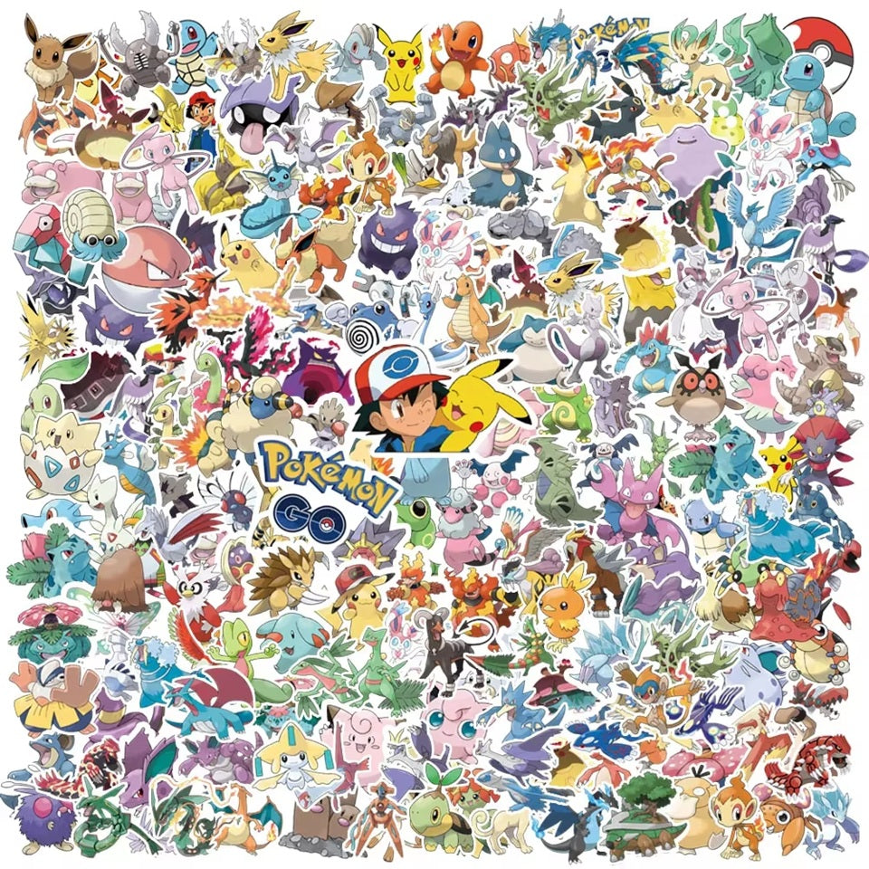 un lot de stickers inspirés des pokemon