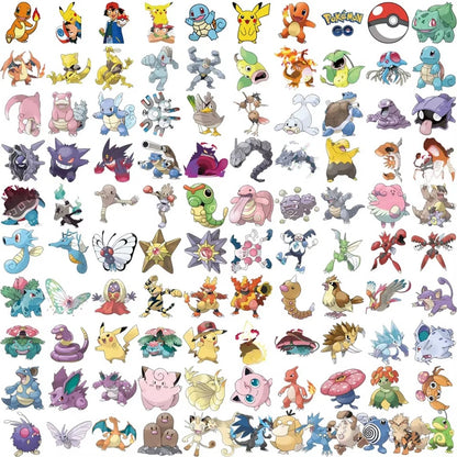un lot de stickers inspirés des pokemon