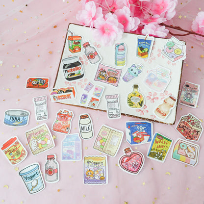 Lot de 20 stickers snacks et boissons