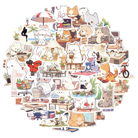 Lot de 20 stickers animaux vie animée