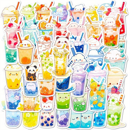 Lot de 20 stickers kawaii bubble tea