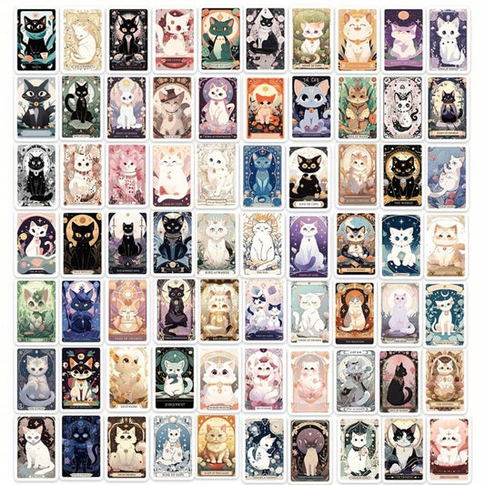 Lot de 20 stickers chats tarot