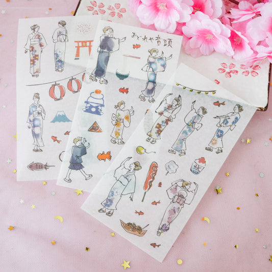 Lot de 6 planches de stickers hanabi