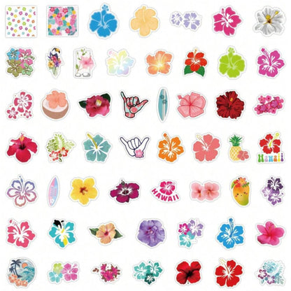 Lot de 20 stickers hibiscus