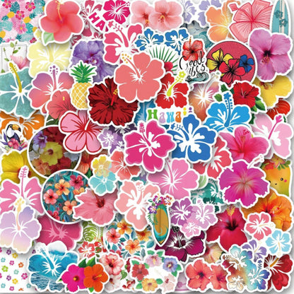 Lot de 20 stickers hibiscus