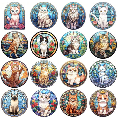 Lot de 20 stickers mosaïques de chat