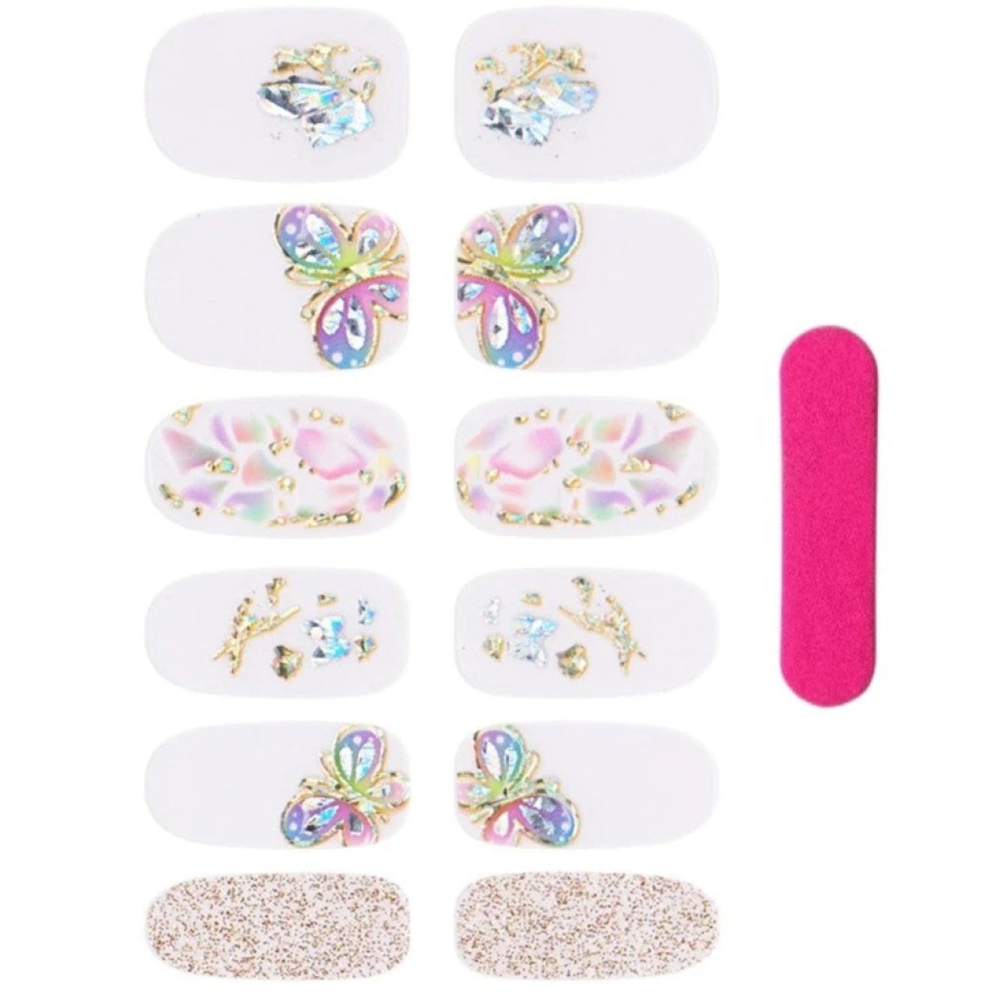 Stickers nail art papillons dorés