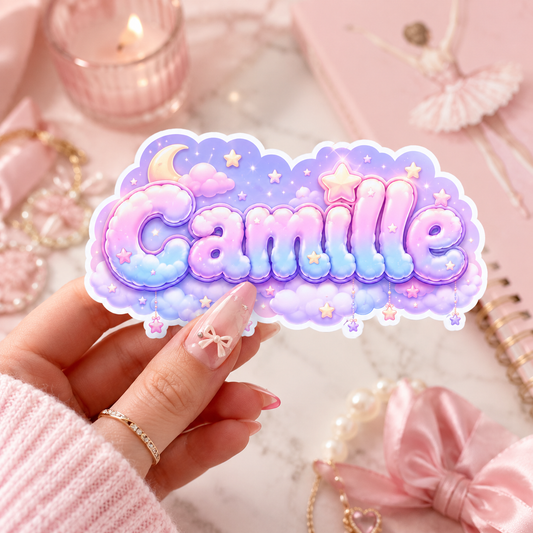Sticker prénom personnalisable Cloudy Dreams ☁️✨