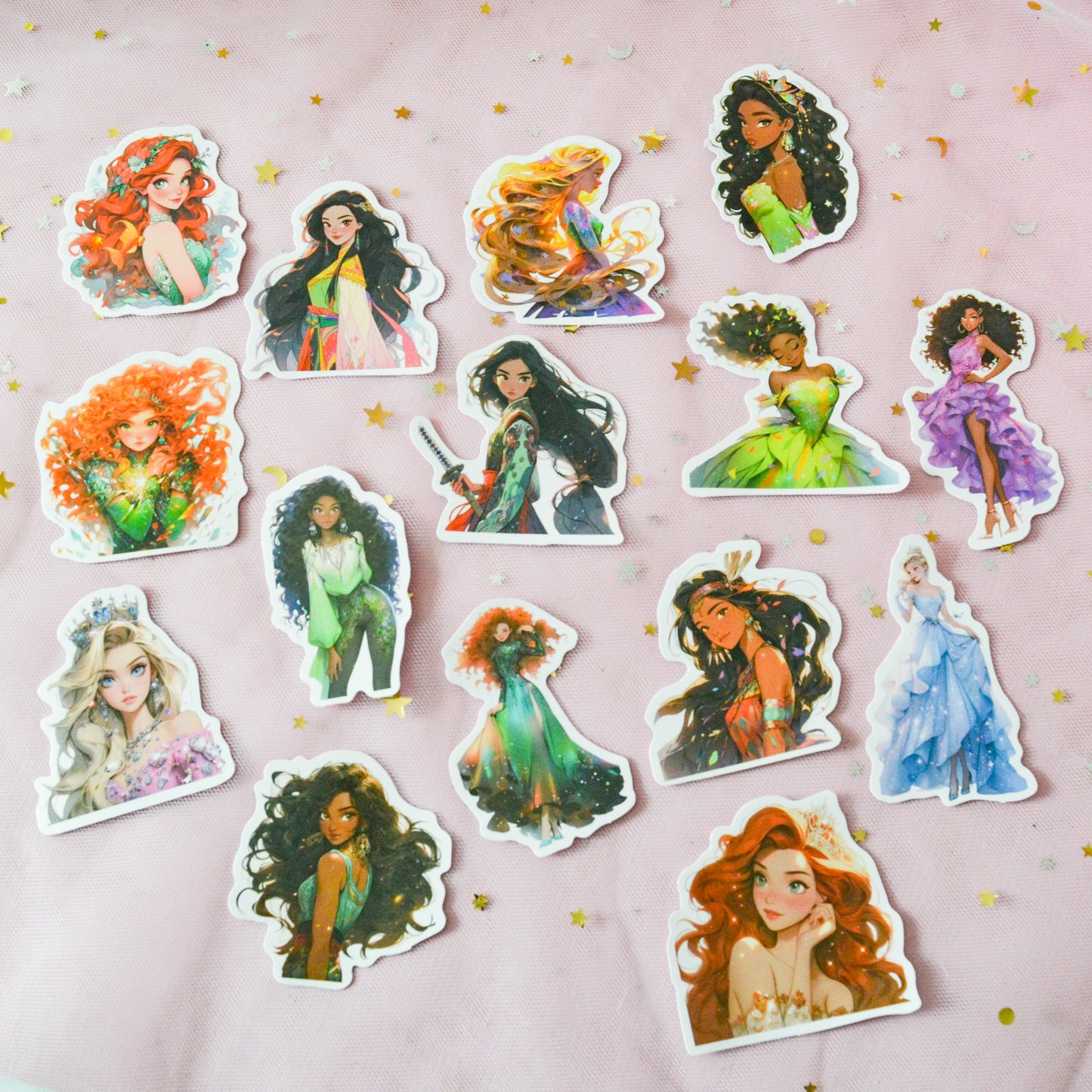 Lot de 20 stickers princesses