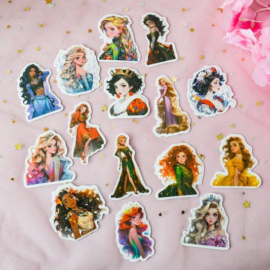 Lot de 20 stickers princesses