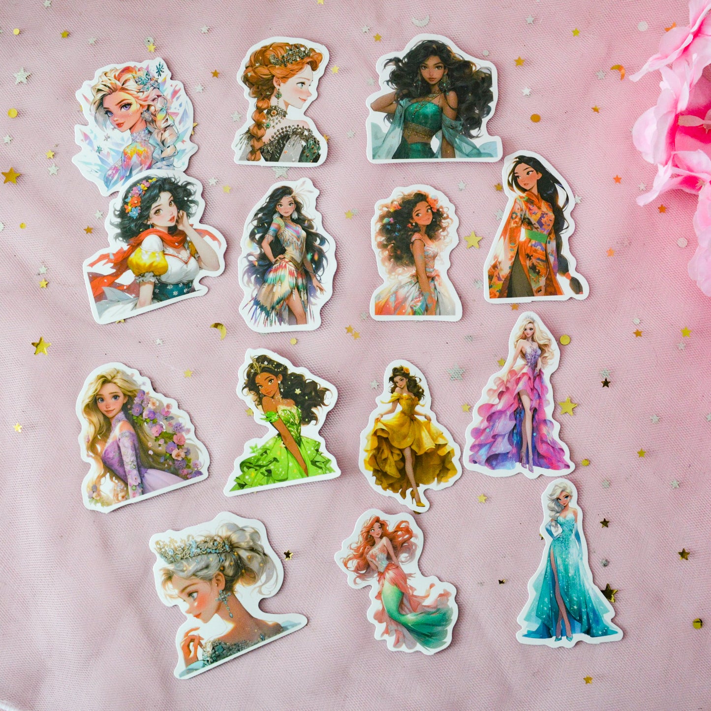 Lot de 20 stickers princesses