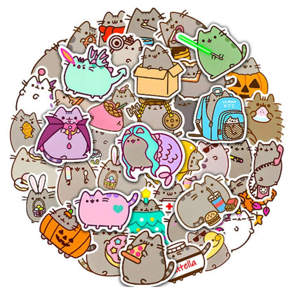 Lot de 20 stickers Pusheen