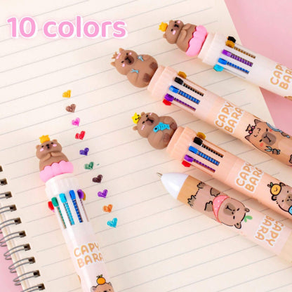 Stylo 10 couleurs capybara