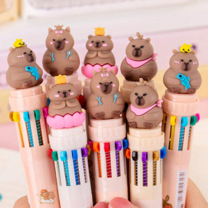 Stylo 10 couleurs capybara