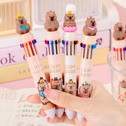 Stylo 10 couleurs capybara