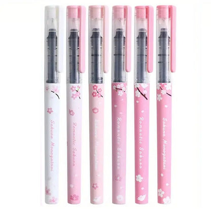de jolis stylos blancs et roses au motif de fleurs de sakura. Ecriture fine en gel noire, ils rappellent les sakuras éphémères du Japon.