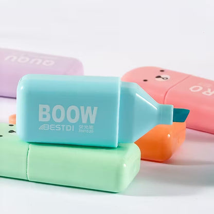 un lot de 6 surligneurs colorés en forme d'oursons adorables.