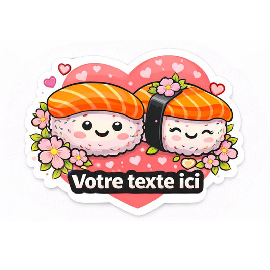 Sticker personnalisé sushis love