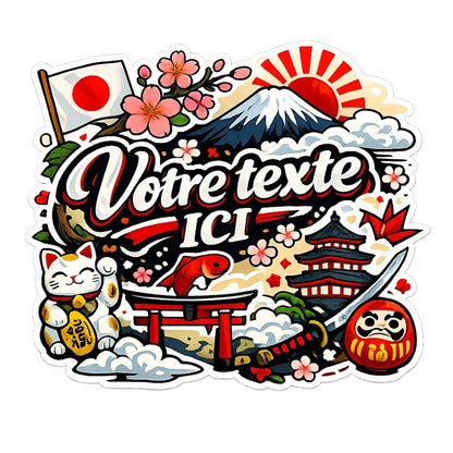 Sticker prénom personnalisé thème Japon