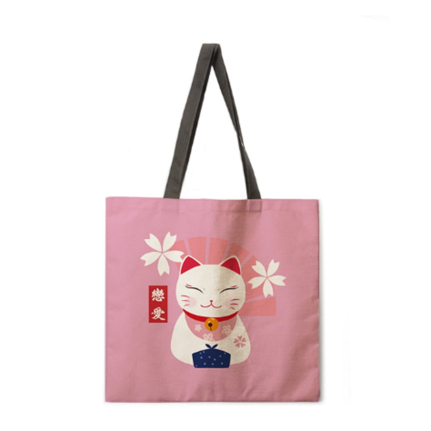 Tote bag maneki neko rose