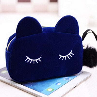 Trousse chat bleu