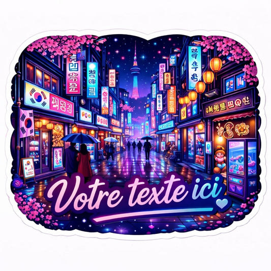 Sticker prénom personnalisé "Une nuit à Séoul"